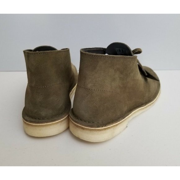 Clarks Charles F. Stead Desert Boot Olive Green Suede Mens Size 8 41 - Picture 2 of 5
